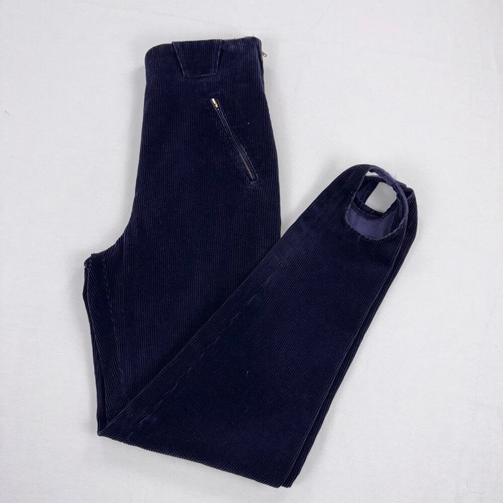 Ralph Lauren Vintage 80s Equestrian Corduroy Stirrup Riding Pants Women 12 Navy